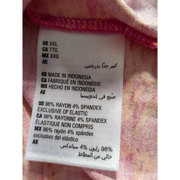 Style & Co Top Womens 2X Fuchsia Pink Orange Vacay Stretch Resort Beach Blouse - Picture 8 of 11